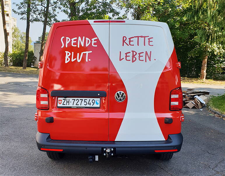 Fahrzeugbeschriftung, VW T6, Blutspende