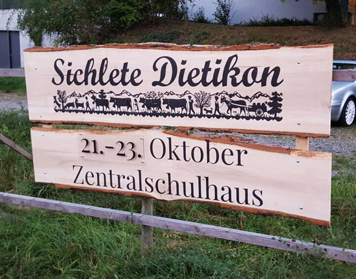 Holzschild, Sichlete Dietikon