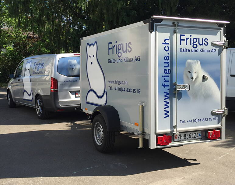 Fahrzeugbeschriftung, Anhänger, Frigus