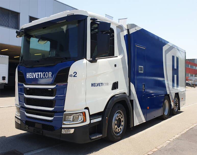 Fahrzeugbeschriftung, LKW, Helveticor