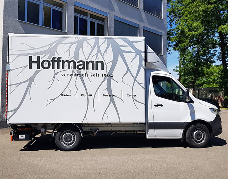 Fahrzeugbeschriftung, Lieferwagen, Hoffmann Gartencenter